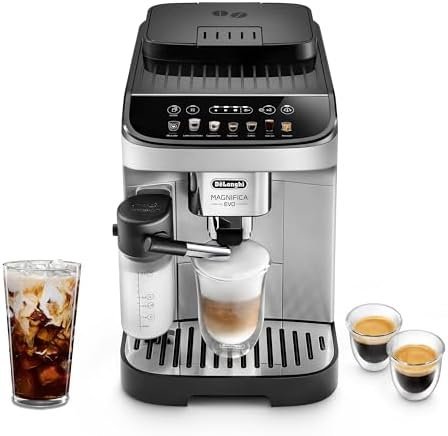 De’Longhi Magnifica Evo Automatic Espresso & Coffee Machine with Auto Milk Frother, Built-in Grinder & Auto-Clean Function  For Latte, Cappuccino, Americano, Iced Coffee, ECAM29084SB , Silver-79494