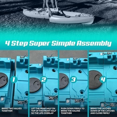 Reel Yaks Raptor Modular Fishing Kayak 9.5ft Lightweight Sit On Top Kayak for Adults & Youth Stable & Portable, Ideal Space-Saving Design for Travel 380lbs Capacity-72182 - Image 6