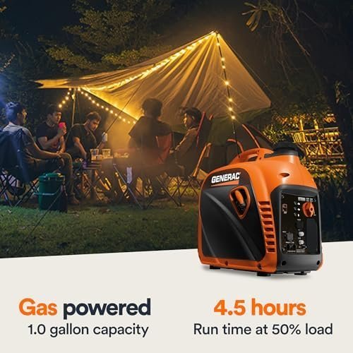 Generac 8251 GP2500i 2,500-Watt Gas Powered Portable Inverter Generator Compact and Lightweight Design Produces Clean, Stable Power COsense Technology CARB Compliant Orange/Black-97151 - Image 4