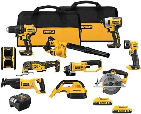 DEWALT 20V MAX Power Tool Combo Kit, Cordless Power Tool Set, 10-Tool with 2 Batteries and Charger Included (DCK1021D2)-15653