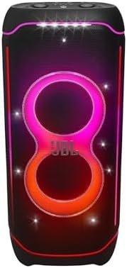 JBL Partybox Ultimate  Multi Purpose Party Speaker, with Wi-fi & Bluetooth Connectivity, Wireless, Lightshow, IPx4 Slashproof, Dual Mic & Guitar Inputs, Handle & Sturdy Wheels, Black-18299