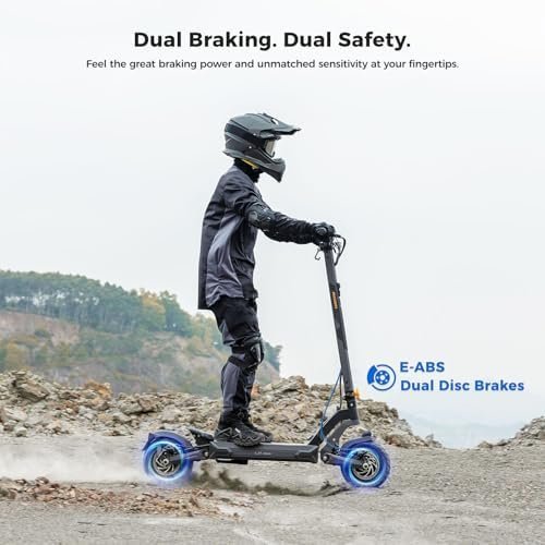 Ausom 2000W Dual Motor Folding Electric Scooter for Adults, Off Road Dual Motor E-Scooter with E-ABS and Dual Disc Brakes, 40Mph Top Speed, 56 Miles Max Range-65632 - Image 4
