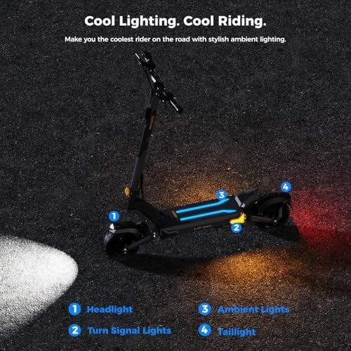 Ausom 2000W Dual Motor Folding Electric Scooter for Adults, Off Road Dual Motor E-Scooter with E-ABS and Dual Disc Brakes, 40Mph Top Speed, 56 Miles Max Range-65632 - Image 7