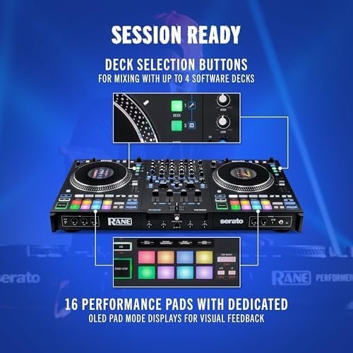 Rane PERFORMER 4-Channel Motorized DJ Controller, 7″ Platters with Displays, Precision Feel Faders, Stem Split, Advanced FX, Serato DJ Pro Included-35937 - Image 9