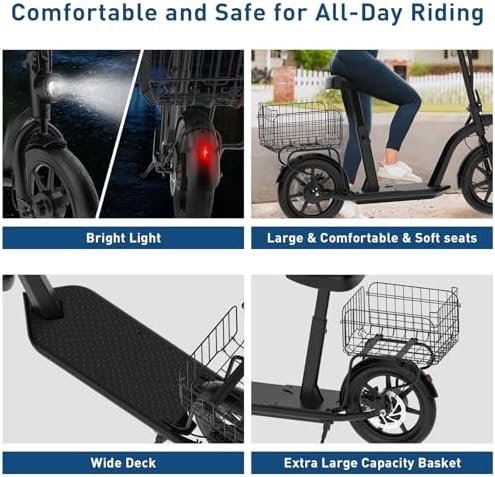 Hiboy MAX Pro Electric Scooter, 46.6 Mi Long Range, 22 MPH Power by 650W MAX Motor, 11” Pneumatic Tires, Split Hub Design, Dual Suspension, 265lbs MAX Load, Commuting Electric Scooter for Adults-54813 - Image 4