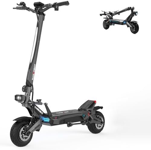 NANROBOT Electric Scooter Adults 50mph Dual Motor Electric Scooter with Suspension 80Miles Range Fast Sports Escooter Folding 10″ Off Road Tires 330LBS Max Load Complies with UL2272 Certification-65319