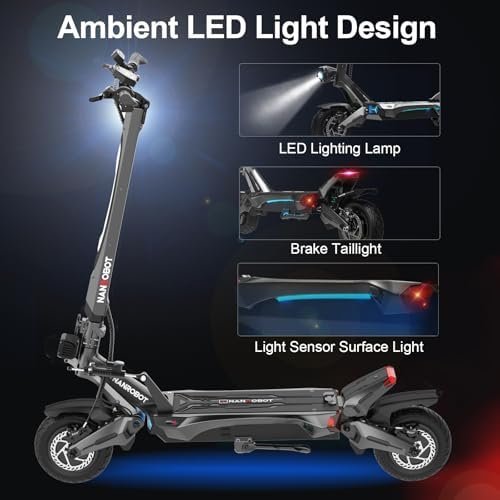NANROBOT Electric Scooter Adults 50mph Dual Motor Electric Scooter with Suspension 80Miles Range Fast Sports Escooter Folding 10″ Off Road Tires 330LBS Max Load Complies with UL2272 Certification-65319 - Image 2