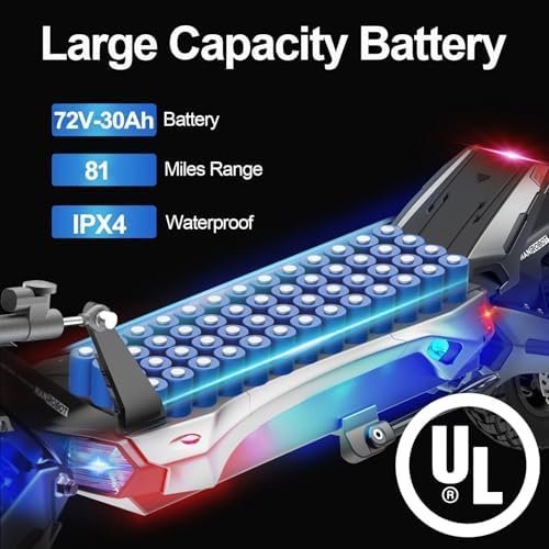 NANROBOT Electric Scooter Adults 50mph Dual Motor Electric Scooter with Suspension 80Miles Range Fast Sports Escooter Folding 10″ Off Road Tires 330LBS Max Load Complies with UL2272 Certification-65319 - Image 7