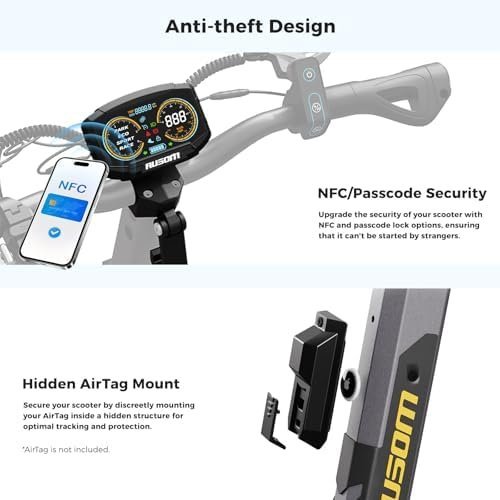 Ausom L2 Max 2000W Dual Motor Electric Scooter for Adults, 56 Miles Max Range Folding Off Road E Scooter, 31 Mph Top Speed,48V 20.8Ah Battery, E-ABS and Dual Disc Brakes, All-Round Lighting System-71828 - Image 9