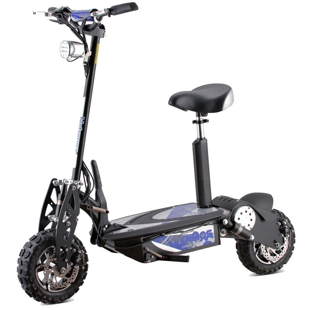 MotoTec Chaos 2000w 60v Lithium Electric Scooter Black-34837