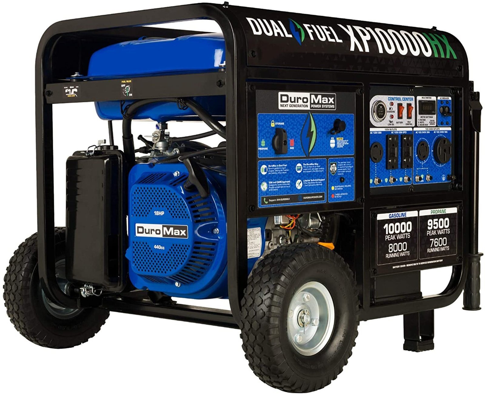 DuroMax XP10000HX 10,000 Watt Portable Dual Fuel Generator-85767