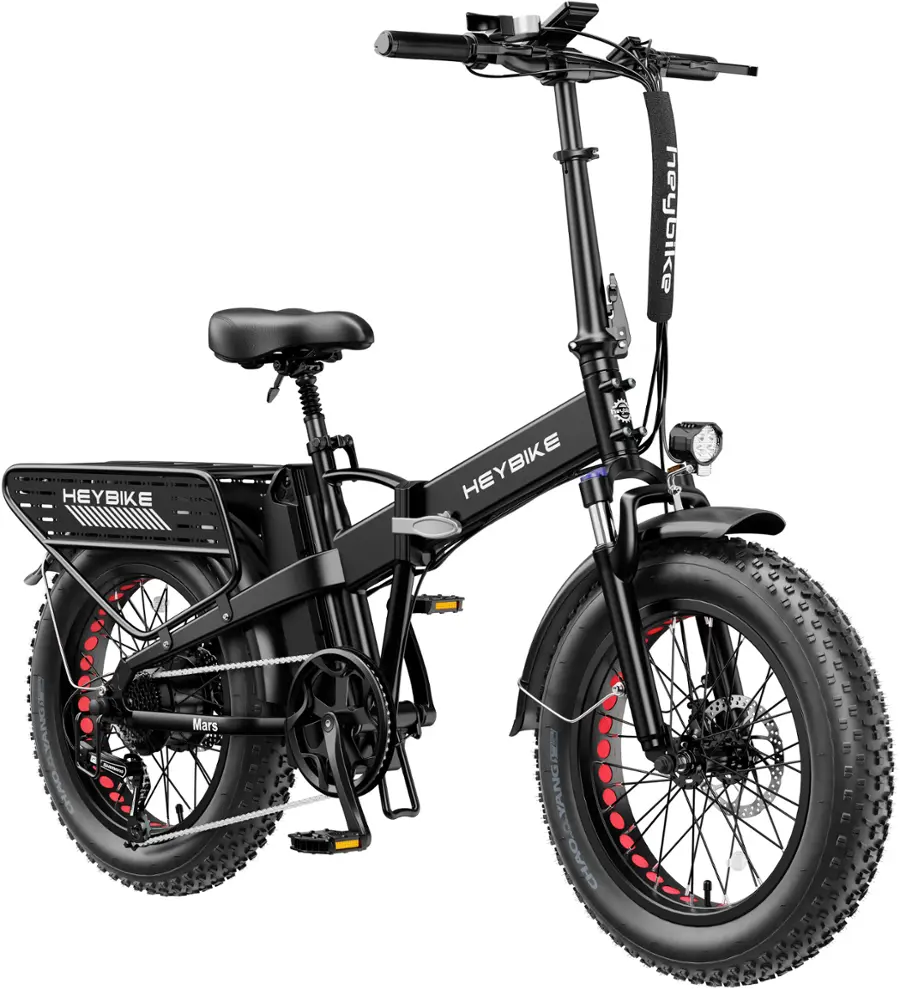 Heybike Fat Tire Mountain Electric Bike, 1200 W, 45 Miles, 1~3 Pedal Assist, Grey-37557