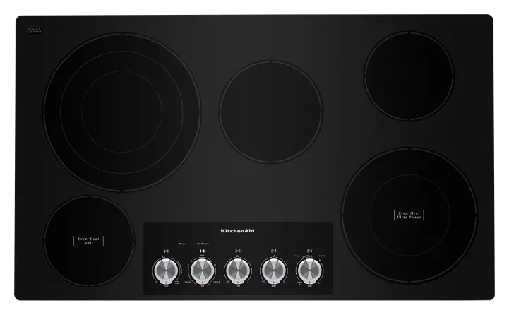 KitchenAid 36″ Electric Cooktop with 5 Elements and Knob Controls-78122