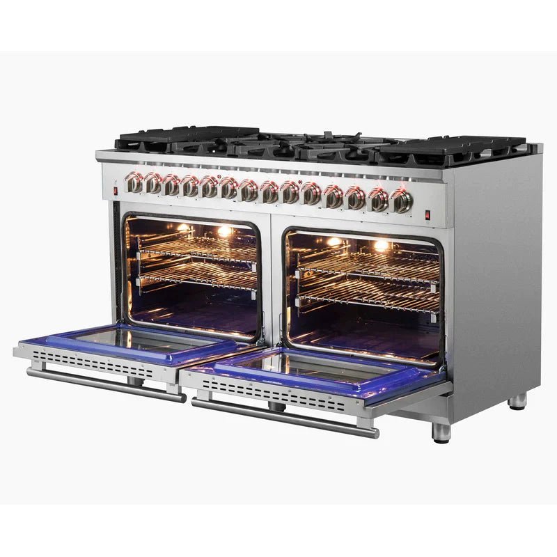 FORNO Massimo 60-Inch Freestanding Dual Fuel Range in Stainless Steel FFSGS6125-60-96995 - Image 6