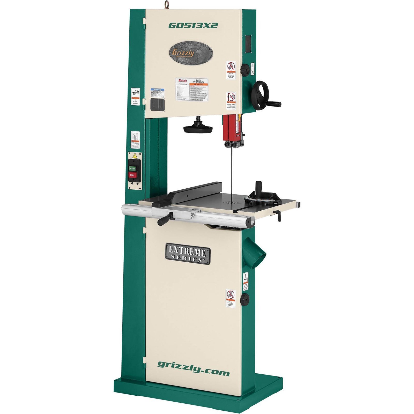 Grizzly G0513X2  17″ 2 HP Bandsaw w/ Cast-Iron Trunnion-66831