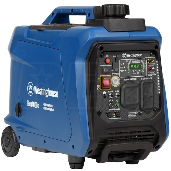 4,000-Watt Gas Powered Portable Inverter Generator with Recoil Start, LED Data Center-37799