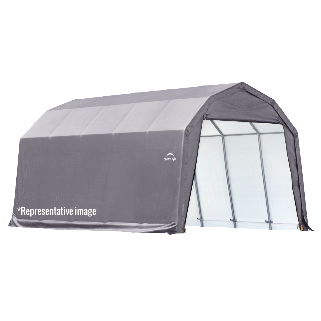 ShelterCoat Custom Round Wind and Snow Rated Shelter, 12 ft. x 20 ft. x 8 ft. Standard PE 9 oz. Gray-62633