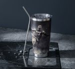 20 oz. Car Mug with Single Silver Rim — Includes Stainless Steel Straw (US NY Warehouse #3)