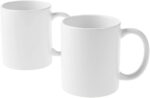 Cricut Beveled Blank, Ceramic-Coated, Dishwasher & Microwave Safe Mug to Decorate, Mug Press & Infusible Ink Compatible,12 Oz Sublimation, Ideal for Crafts and Printing, 2 Count, White
