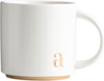 COLLECTIVE HOME - Monogram Ceramic Mugs, 15 oz Golden Initial Coffee Cups, Elegant Alphabet Tea Mugs, Elegant Personalized Mug with Gift Box, Luxurious Cups for Office and Home (a)