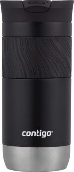 Contigo Byron Vacuum-Insulated Stainless Steel Travel Mug with Leak-Proof Lid Reusable Coffee Mug or Water Bottle BPA-Free 16oz Licorice Keeps Beverages Hot for 6 Hours or Cold for 12 Hours