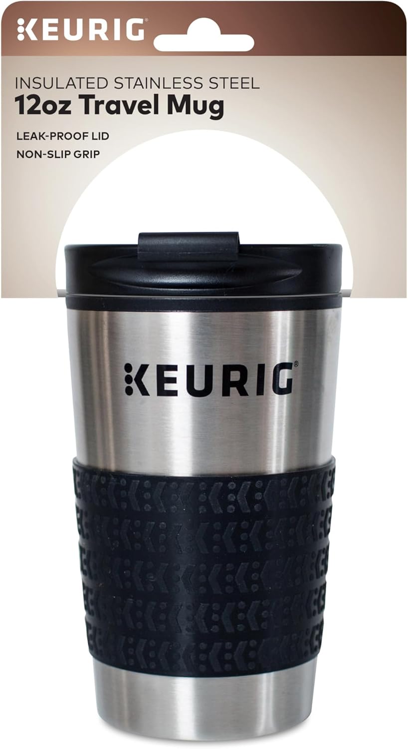 Keurig Stainless Steel Insulated Coffee Travel Mug, Fits Under Any Keurig K-Cup Pod Coffee Maker, 12 Oz, Stainless Steel - Image 3