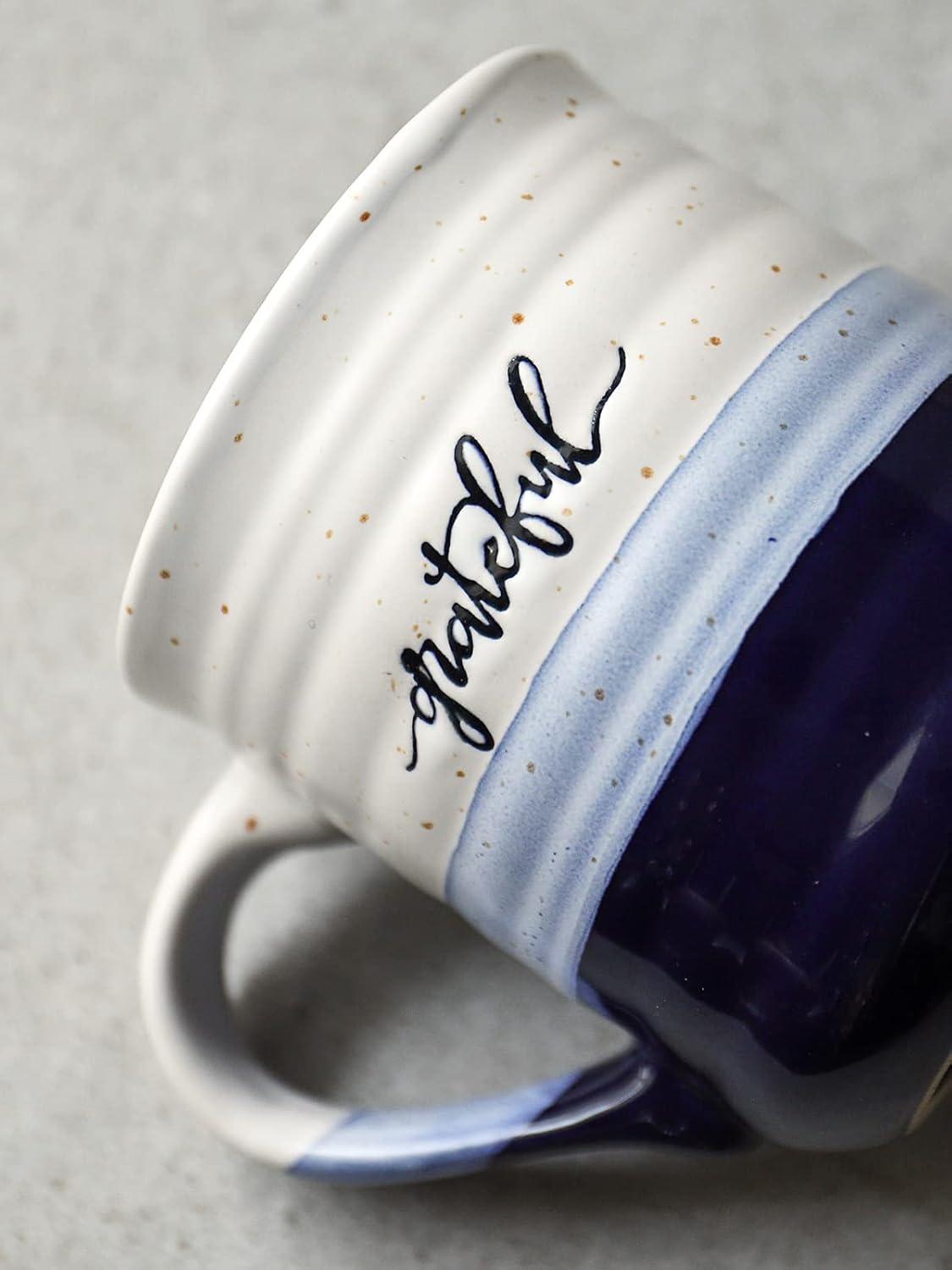 DOWAN 20 oz Coffee Mugs, Large Mugs with Word Blessed Grateful, Porcelain Coffee Cup, Thank You Gifts for Mom Dad, Set of 2 | Large Mugs, Coffee Cup - Image 5