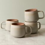 Ceramic Coffee Mugs Set of 4 | 12 oz Stoneware Coffee Cups | Lead-Free, Non-Toxic | Microwave and Dishwasher Safe | Comfortable Handle | Aesthetic Nordic Design for Tea and Latte | Sage Ash