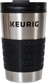 Keurig Stainless Steel Insulated Coffee Travel Mug, Fits Under Any Keurig K-Cup Pod Coffee Maker, 12 Oz, Stainless Steel