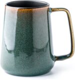 Large Ceramics Coffee Mugs,24 oz,Large Handle Design,Extra Large Tea and Coffee Cup for Office and Home，Microwave and Dishwasher Safe(Color:24 oz green)