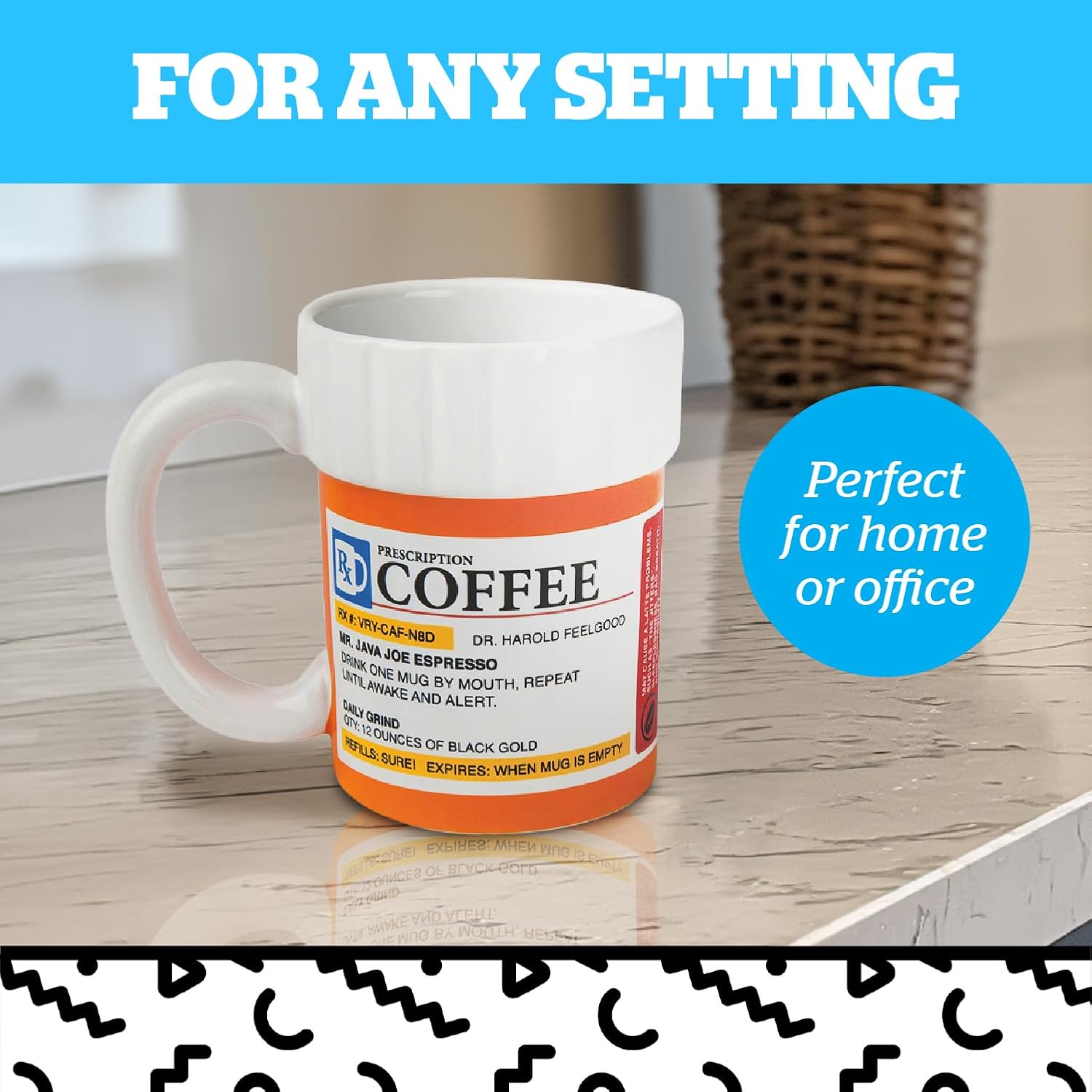 BigMouth Inc. Prescription Coffee Mug - Large Funny Prescription Coffee Cup - Unique Pharmacy Gifts - Hilarious Novelty and Gag Gifts for Doctor - Dishwasher-Safe Ceramic Pill Bottle Coffee Cup - 12oz - Image 5
