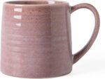 Ceramic Coffee mugs, 21 oz, Extra Large Mugs, Big Tea Cups, Large Handle, Pottery Mugs, Big Belly, Transmutation Glaze，Wide Bottom, stripe pattern, Microwave and Dishwasher Safe. (Purple