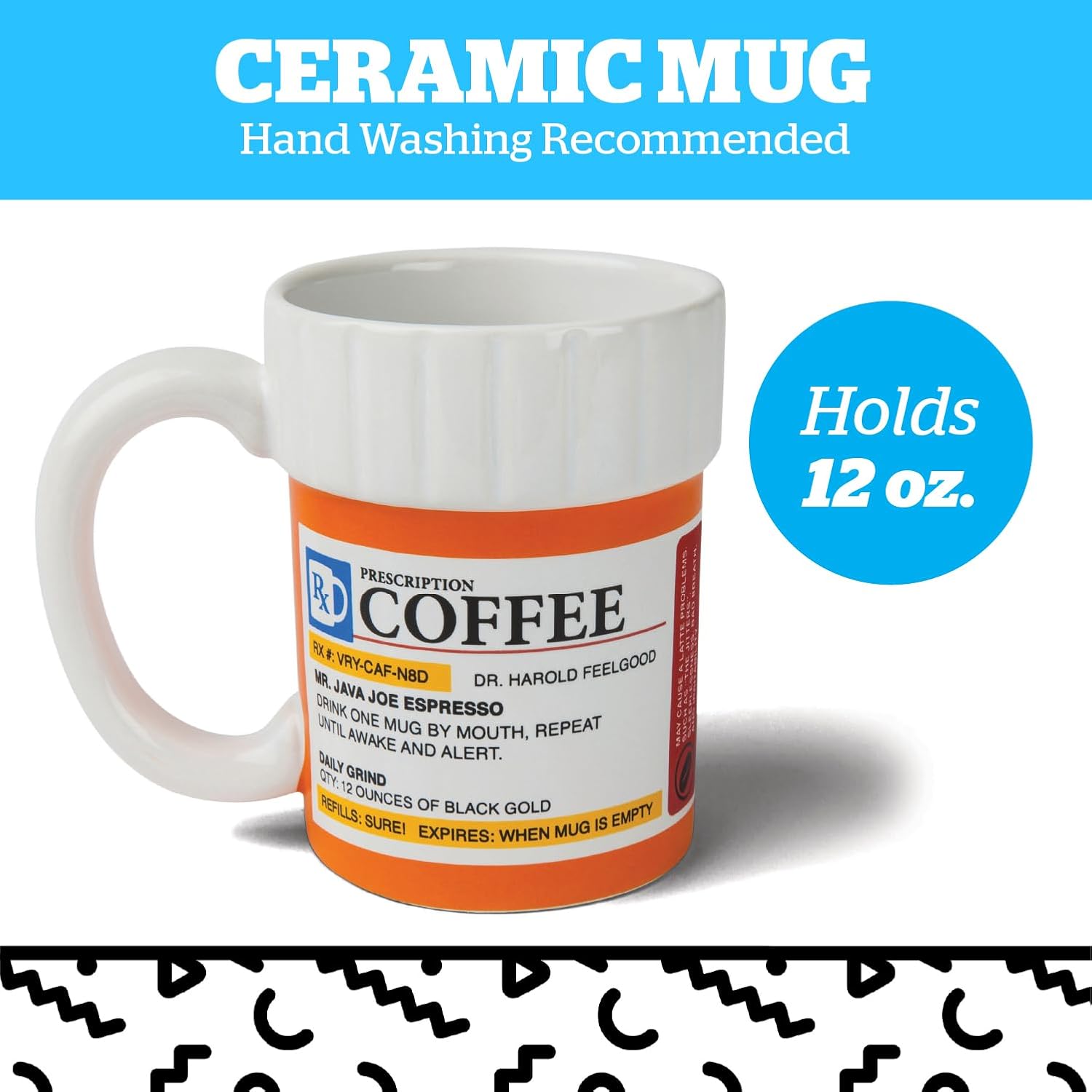 BigMouth Inc. Prescription Coffee Mug - Large Funny Prescription Coffee Cup - Unique Pharmacy Gifts - Hilarious Novelty and Gag Gifts for Doctor - Dishwasher-Safe Ceramic Pill Bottle Coffee Cup - 12oz - Image 4