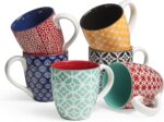 DOWAN Coffee Mugs Set of 6, 16 oz Large Porcelain Mug, Ceramic Tea Cups with Handle for Men Women, Mug Gift Set, Housewarming Wedding Gift