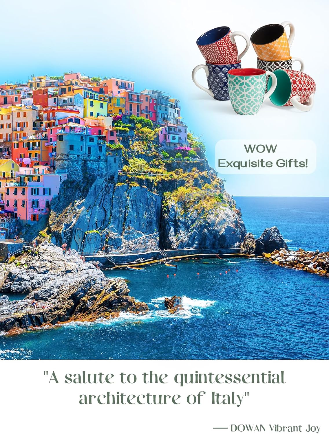 DOWAN Coffee Mugs Set of 6, 16 oz Large Porcelain Mug, Ceramic Tea Cups with Handle for Men Women, Mug Gift Set, Housewarming Wedding Gift - Image 2