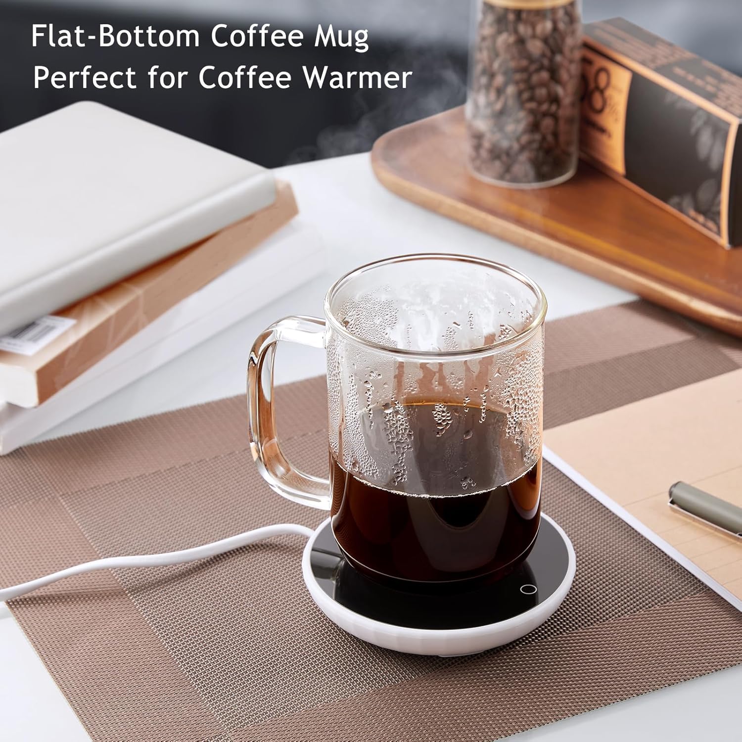 Glass Coffee Mugs, 20 oz Ice coffee cups, Large Clear Tea Cups Set of 2, Glass Mugs with Handles, Glass Cups for Latte, Cappuccino, and Tea - Image 2